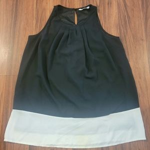 Charming Charlies Black & White Tank Top - Size Small